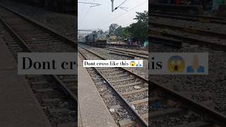 🙏🏻Dont cross like this  train are waqt aise line cross mat karo 😱 roadcrossing ytshort shorts [upl. by Arannahs]