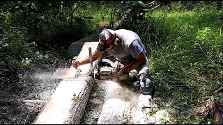 How to Mill Lumber With a Chainsaw  COMPLETE PROCESS [upl. by Sauer]