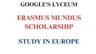 Complete Details Erasmus Mundus Scholarship [upl. by Arva]