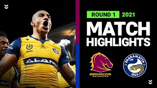 Broncos v Eels Match Highlights  Round 1 2021  Telstra Premiership  NRL [upl. by Sualk]