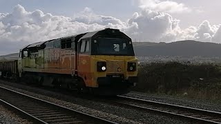 090422  Class 70  Colas Rail 70801  Crewe Basford Hall to Llandudno Junction Engineering Train [upl. by Nospmas]