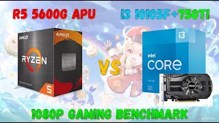 AMD Ryzen 5 5600G APU vs Intel Core I3 10105F with GTX 750Ti gaming benchmark [upl. by Zipporah]