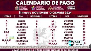 Calendario de pago Bienestar Noviembre  Diciembre [upl. by Ahsatak]