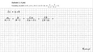 Zadanie 2 Matura maj 2011 PR Wyrażenia algebraiczne Dowodzenie [upl. by Flagler]