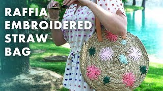 DIY Raffia Embroidered Straw Bag  HGTV Handmade [upl. by Ordnaxela116]