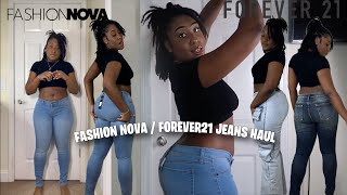 LOWMID RISE JEANS HAUL FT FASHION NOVA amp FORVER21 [upl. by Teloiv513]