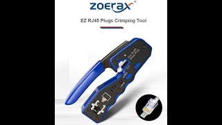 Zoerax Rj45 Pass Through Crimper Tool Ethernet Crimper Ez Network Crimping Tool [upl. by Ociral]