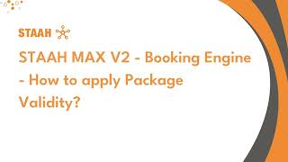 STAAH MAX V2  Booking Engine  How to apply Package Validity [upl. by Tijnar]