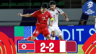 AsianQualifiers  Road To 26  Group A  DPR Korea 2  2 Qatar [upl. by Aifos]