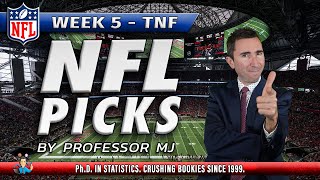 NFL WEEK 5  THURSDAY NIGHT FOOTBALL  YOUR PICK FOR THE BUCSFALCONS GAME BY PhD in STATS nflpicks [upl. by Eimoan315]