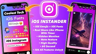 New INSTANDER Tutorial 😍 iOS Emojis  iOS Fonts  Reel Share Like iPhone Full iOS Instagram 2023 [upl. by Ahsirpac459]