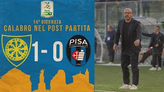 Serie B BKT Mister Calabro nel post partita di Carrarese  Pisa 10 [upl. by Dunseath119]