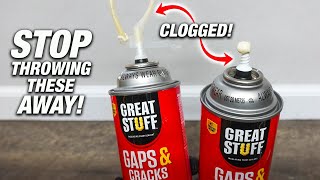 STOP Throwing Away HalfUsed DriedUp Spray Foam Cans How To Save And Fix It DIY [upl. by Ronnholm]