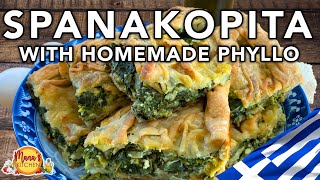 How to Make THE BEST Greek Spinach Pie  SPANAKOPITA with homemade phyllo [upl. by Katusha]