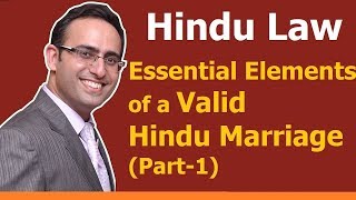 FAMILY LAW  HINDU LAW 3  Essential Elements of valid Hindu Marriage Part1 [upl. by Siednarb]