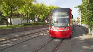 Slovakia Bratislava tram 1 ride from Jungmannova to Námestie Franza Liszta [upl. by Oreste]