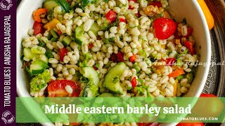 Barley tabbouleh Mediterranean inspired pearl barley salad vegan summersalads [upl. by Baptist949]