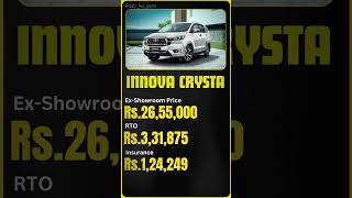 Toyota Innova Crysta OnRoad Price in India 2024 🚗💰  Ultimate Family MPVquot [upl. by Pennebaker]