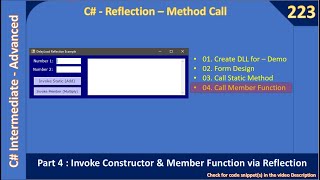 C Reflection Method Call  Part 4  Invoke Member Function  C Advanced 223 [upl. by Thomson]