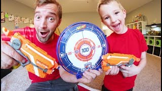 FATHER SON NERF TARGET TIME  Laser Beam Attack [upl. by Aliehc]