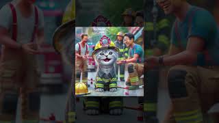 Mits Journey to Become a Firefighter cutecats animation cartoon cat funny dancingcats cute [upl. by Reine745]