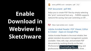 Enable Download in Webview in Sketchware [upl. by Osswald]
