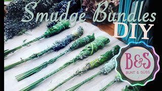 Räucherbündel selber herstellen  Smudge Bundle binden aus Salbei Beifuß und Lavendel [upl. by Felt]