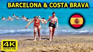 Barcelona amp Lloret de Mar  Spain Beach Walk  Amazing Beautiful [upl. by Sekyere]