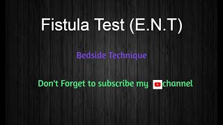 Fistula Test [upl. by Elidad]