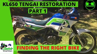 KLR650 Tengai RESTORATION Part 1FINDING THE RIGHT BIKEAnd Tear Down [upl. by Ahsienet]