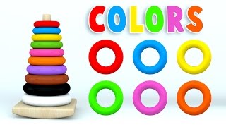 Learn Colors with Color Stack Rings and More Colours Videos for Children [upl. by Oram]