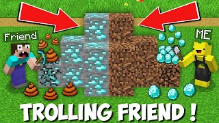 I slipped MY FRIEND FAKE DIAMOND ORE in Minecraft NEW TROLLING FRIEND [upl. by Ardnuahs]