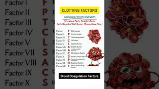 Clotting Factors Mnemonics  Blood Coagulation Factorsneet coagulation clotting ncert shorts [upl. by Quenby]