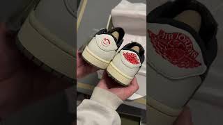 Travis Scott x Air Jordan 1 Low OG “Olive” Unboxing [upl. by Farika]