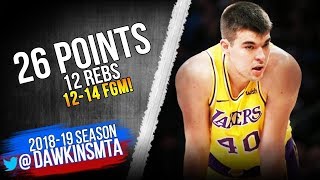 Ivica Zubac Full Highlights 2019 01 17 Lakers vs Thunder 26 Pts 12 Rebs 12 14 FGM FreeDawkins [upl. by Ehc916]