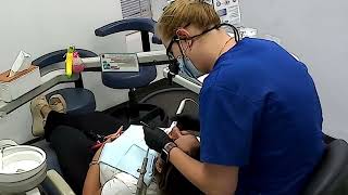 Teeth cleaning in dental clinic  Scaling by dental hygienist [upl. by Bigner]