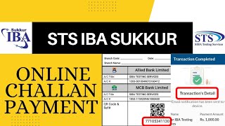 How to pay STS challan  Online challan payment for sukkur IBA  online payment kaisy karyn [upl. by Aicak]