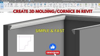 Create Molding in Revit  Create Cornice in Revit  Revit [upl. by Vitoria]