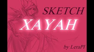 Sketching Xayah Paint tool Sai 2 [upl. by Mason]