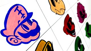 Drawing MARIOS MADNESS V2 HEALTH ICONS Friday Night Funkin [upl. by Panayiotis]