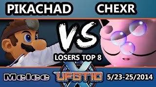 UFGTX  PikaChad Doctor Mario Vs Chexr Jiggly Puff SSBM Losers Top 8  Melee [upl. by Onibas]