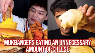 mukbangers eating an UNNECESSARY amount of CHEESE [upl. by Pfeifer]