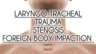 LARYNGOTRACHEAL TRAUMA STENOSIS amp FOREIGN BODY IMPACTION PART1 [upl. by Assirok]