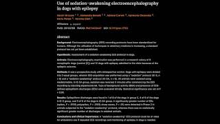 7 Use of sedationawakening electroencephalography in dogs with epilepsy [upl. by Aynik]