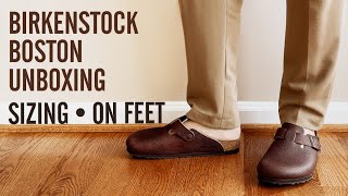 Unboxing  Birkenstock Boston With Natural Horween Leather Quality Sizing amp On Feet Look [upl. by Maureen453]