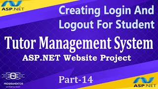 14  Tutor Management System ASPNET Project  Creating LogIn And LogOut For Student HindiUrdu [upl. by Maer65]