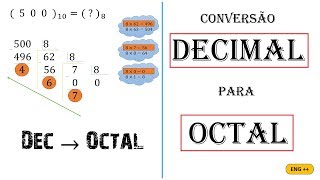 Conversão de DECIMAL para OCTAL [upl. by Eineeuq796]