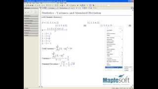 Descriptive Statistics in Maple Variance and Standard Deviation [upl. by Isabella139]