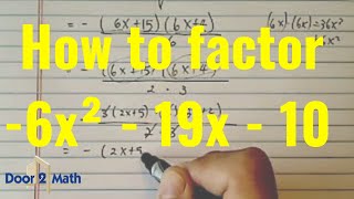 SHORTCUT to Factoring  6x²  19x  10  Algebra [upl. by Adnaw]