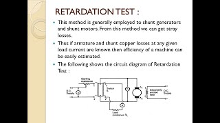 Retardation Test on DC shunt motor Experiment demonstration [upl. by Mishaan]